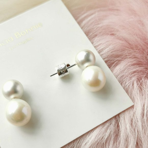 Alicia Bonnie silver Vera Pearl Earrings - Picture 3 of 3